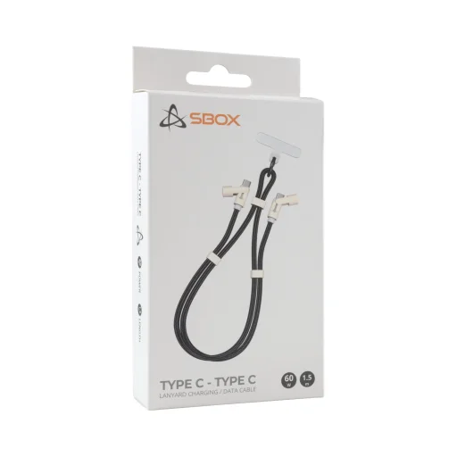 Sbox LANYARD BLACK Type-C - Type-C 1,5 m čierny kábel - 3