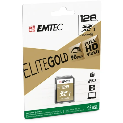 Emtec SDXC 128GB UHS-I U1 EliteGold memóriakártya - 2