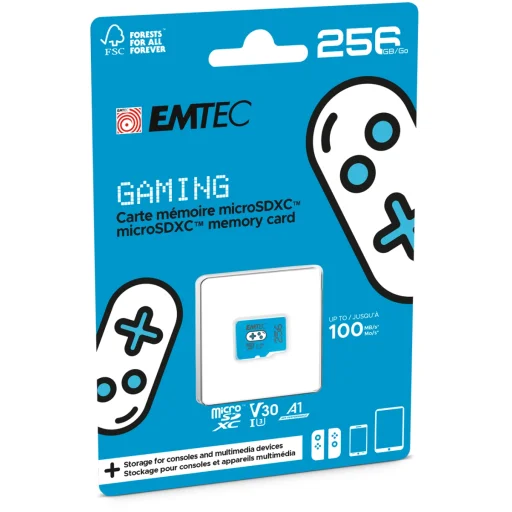 Pamäťová karta Emtec MicroSDXC 256GB UHS-I U3 V30 A1 Gaming Blue - 3