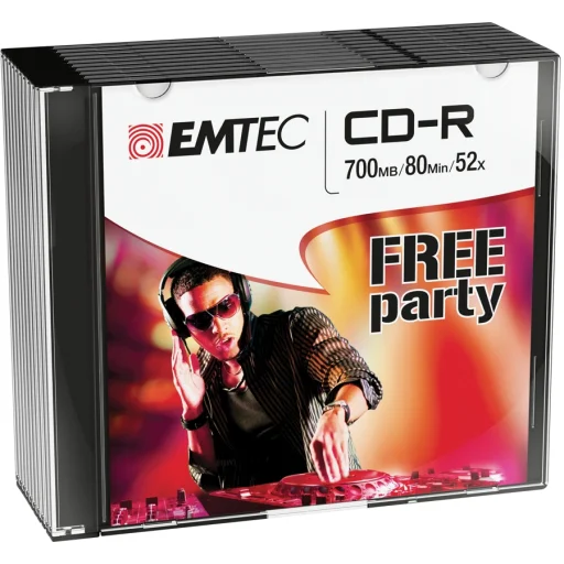 Emtec CD-R 700MB/80MIN 52x Free Party 10 ks zapisovateľných CD - 1