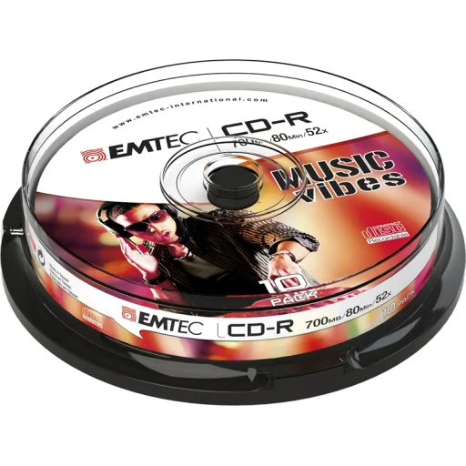 Emtec CD-R 700MB/80MIN 52x Cake Box 10 ks zapisovateľné CD - 1
