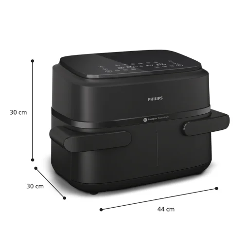 Philips Airfryer 1000 DualBasket NA150/00 forrólevegős sütő - 2