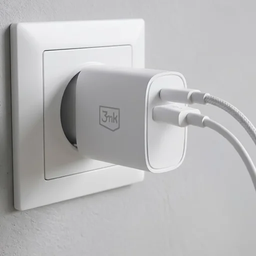3mk - GaN Sieťová nabíjačka - USB, Type-C 25W, QC4 - Biela - 3