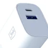 3mk - Sieťová nabíjačka GaN - USB, Type-C 30W, PD 3.0, QC4 - Biela thumbnail
