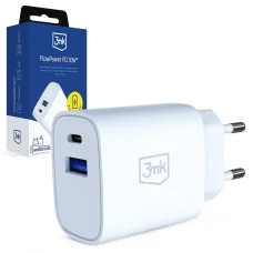 3mk - Sieťová nabíjačka GaN - USB, Type-C 30W, PD 3.0, QC4 - Biela