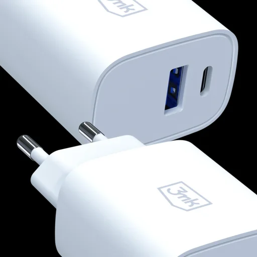 3mk - Sieťová nabíjačka GaN - USB, Type-C 30W, PD 3.0, QC4 - Biela - 4