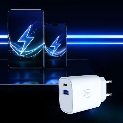 3mk - Sieťová nabíjačka GaN - USB, Type-C 30W, PD 3.0, QC4 - Biela - 6