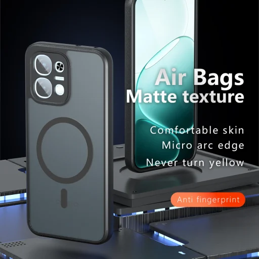 Oppo A6 Pro 4G matné čierne puzdro Techsuit PureFrost MagSafe - 3