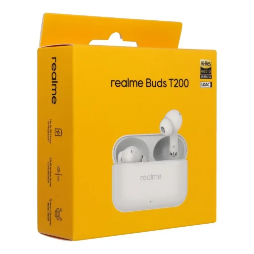 Realme Buds T200 bezdrôtové slúchadlá snehovobiele - 2