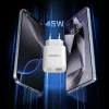 VEGER TR101 biely sieťový nabíjací adaptér USB-A + USB-C PD Super Charge PPS 45W + dátový kábel USB-C – USB-C 100W thumbnail