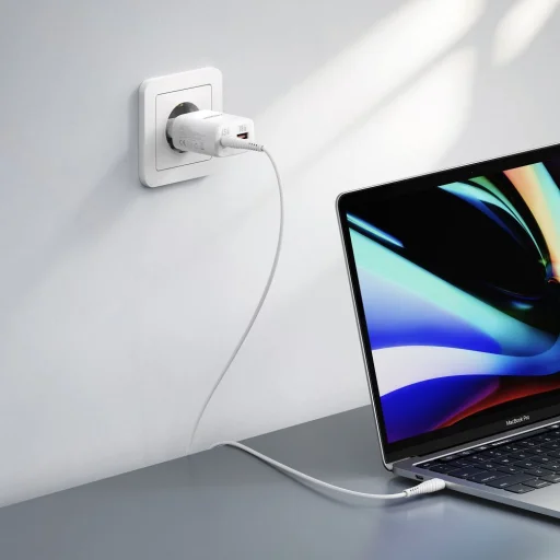 VEGER TR101 biely sieťový nabíjací adaptér USB-A + USB-C PD Super Charge PPS 45W + dátový kábel USB-C – USB-C 100W - 3