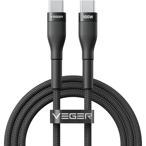 VEGER PD 5A 100W CC05 Type-C - Type-C kábel 1,5 m čierny - 1