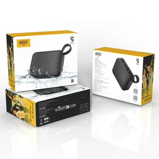QCY SP2 IP67 Bluetooth reproduktor s RGB podsvietením a stereo režimom - čierny - 5