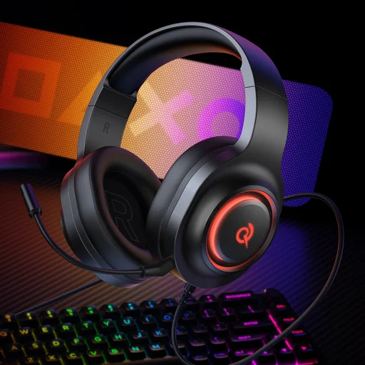 QCY V200 Pro drôtové herné slúchadlá so 7.1 zvukovým systémom a odnímateľným mikrofónom - čierne - 7
