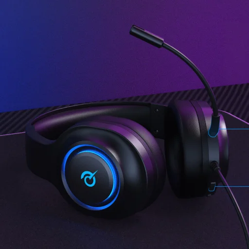 QCY V200 Pro drôtové herné slúchadlá so 7.1 zvukovým systémom a odnímateľným mikrofónom - čierne - 13