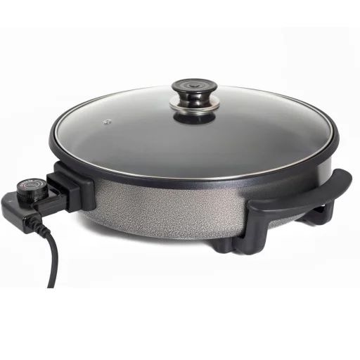 Zilan ZLN7870 elektrická panvica, 1500 W, hliníková panvica, nepriľnavý povrch, priemer 36 cm, sklenená pokrievka, regulátor teploty - 1