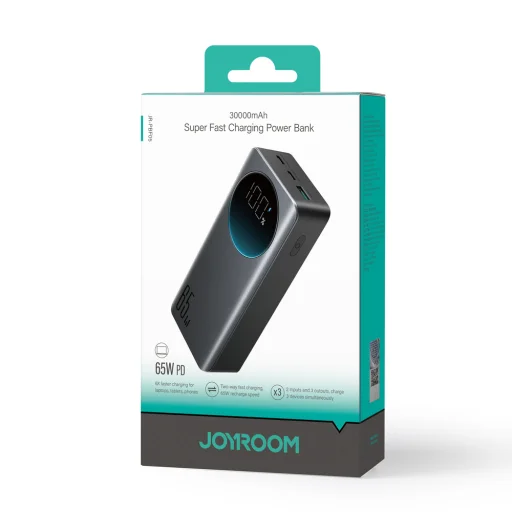 Joyroom JR-PBF05 Pro 30000mAh 65W Powerbanka s digitálnym displejom, 2x USB-C, 1x USB-A - čierna - 7