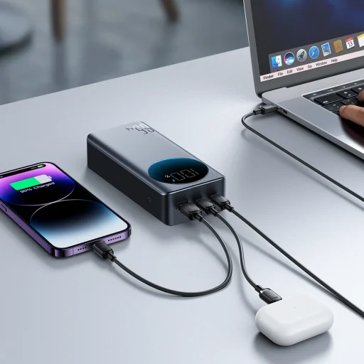 Joyroom JR-PBF05 Pro 30000mAh 65W Powerbanka s digitálnym displejom, 2x USB-C, 1x USB-A - čierna - 10