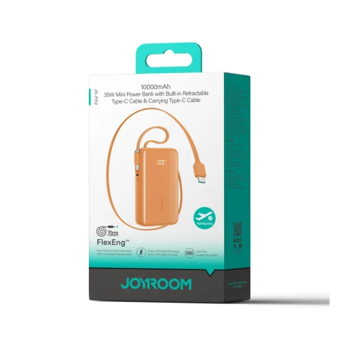 Joyroom JR-PR2L 35W 10000mAh Powerbank so vstavanými káblami USB-C - Oranžová - 2