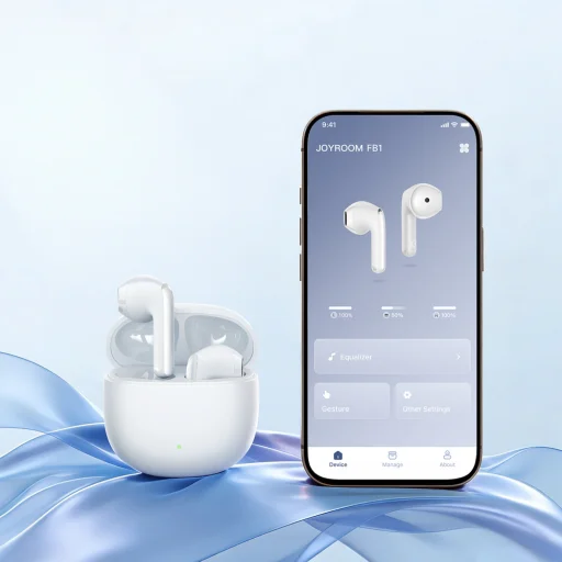 Joyroom JR-FB1 Funpods Bluetooth 6.0 In-Ear TWS bezdrôtové slúchadlá s funkciami AI - biele - 13