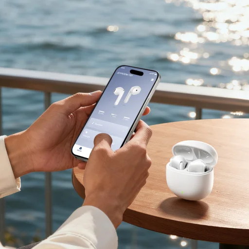 Joyroom JR-FB1 Funpods Bluetooth 6.0 In-Ear TWS bezdrôtové slúchadlá s funkciami AI - biele - 16