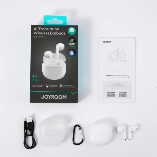 Joyroom JR-FB1 Funpods Bluetooth 6.0 In-Ear TWS bezdrôtové slúchadlá s funkciami AI - biele - 8