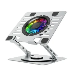 Wozinsky WDCX-X16-AS CoolBase RGB 360° chladiaci stojan pre notebook a tablet - strieborný