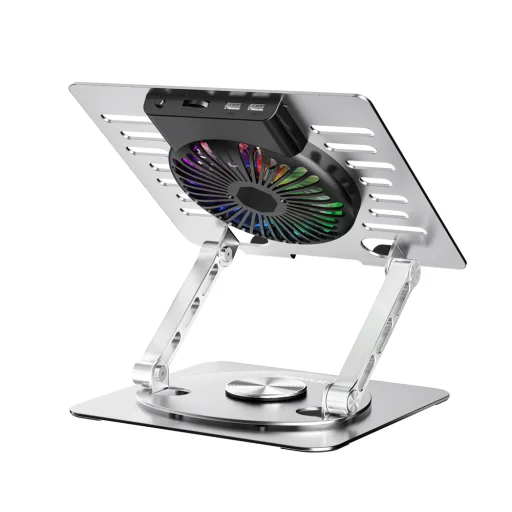 Wozinsky WDCX-X16-AS CoolBase RGB 360° chladiaci stojan pre notebook a tablet - strieborný - 5