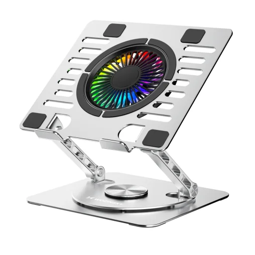 Wozinsky WDCX-X16-AS CoolBase RGB 360° chladiaci stojan pre notebook a tablet - strieborný - 7