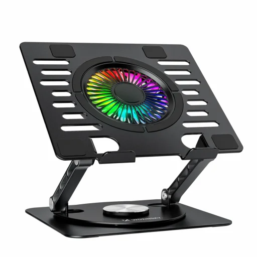 Wozinsky WDCX-X16-AS CoolBase RGB 360° chladiaci stojan pre notebook a tablet - čierny - 3