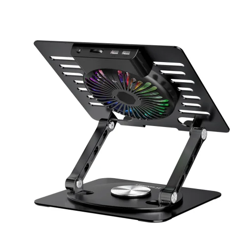 Wozinsky WDCX-X16-AS CoolBase RGB 360° chladiaci stojan pre notebook a tablet - čierny - 5