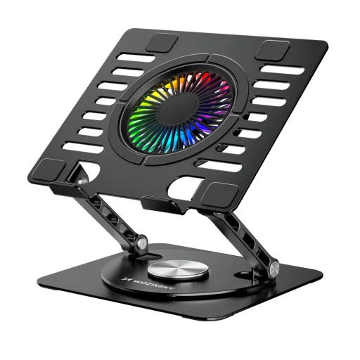Wozinsky WDCX-X16-AS CoolBase RGB 360° chladiaci stojan pre notebook a tablet - čierny - 7