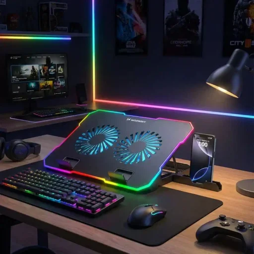 Wozinsky WDCX-A26 NitroCool RGB herná chladiaca podložka pod notebook - čierna - 9