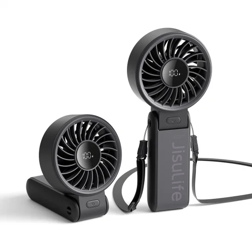 Jisulife ručný ventilátor Life7 3600mAh prenosný USB ventilátor - čierny - 2