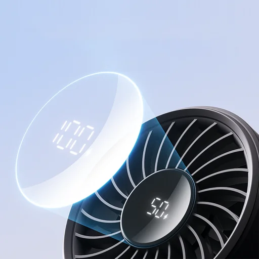 Jisulife ručný ventilátor Life7 3600mAh prenosný USB ventilátor - čierny - 4