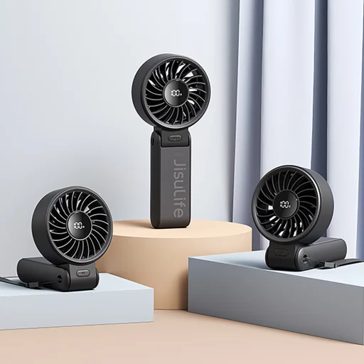 Jisulife ručný ventilátor Life7 3600mAh prenosný USB ventilátor - čierny - 7