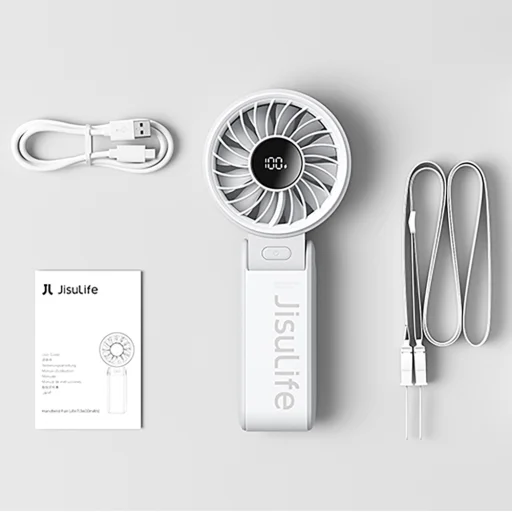 Jisulife Ručný ventilátor Life7 3600mAh Prenosný USB ventilátor - Sivý - 3