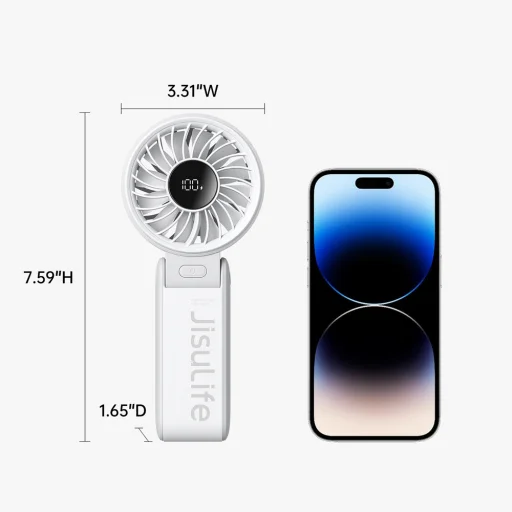 Jisulife Ručný ventilátor Life7 3600mAh Prenosný USB ventilátor - Sivý - 9