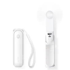 Jisulife Handheld Fan Life8 Mini prenosný USB ventilátor s 2000mAh powerbankou a svietidlom - biely