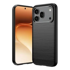 Honor 600 globálne TPU puzdro na telefón s brúsenou karbónovou textúrou (čierne) puzdro