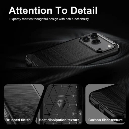 Honor 600 globálne TPU puzdro na telefón s brúsenou karbónovou textúrou (čierne) puzdro - 6