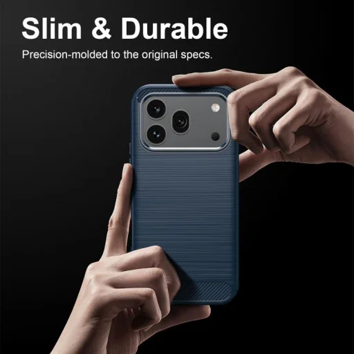 Honor 600 szálcsiszolt szénszál mintás TPU telefontok (kék) tok - 7