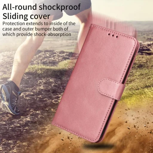 Honor 600 Global / 600 Pro Global klasické flipové puzdro s textúrou teľacej kože, ružovozlaté - 7
