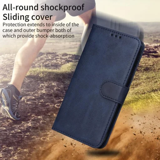 Pre Honor 600 Global / 600 Pro Global klasické flipové puzdro so vzorom teľacej kože kožené puzdro na telefón (modré) puzdro - 7