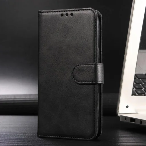 Honor 600 Global / 600 Pro Global klasické flipové puzdro so vzorom teľacej kože, kožené puzdro na telefón (čierne) puzdro - 2