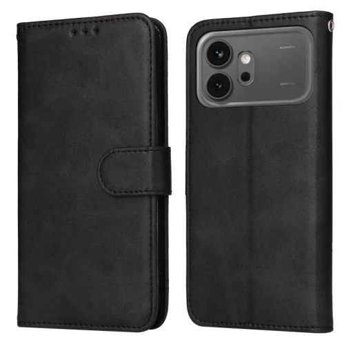 Honor 600 Global / 600 Pro Global klasické flipové puzdro so vzorom teľacej kože, kožené puzdro na telefón (čierne) puzdro - 1