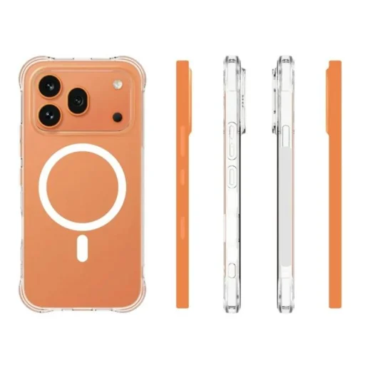 Honor 600 Pro 5G Global WANLONFENG priehľadné magnetické TPU puzdro na telefón, nárazuvzdorné v štyroch rohoch, s 2 kusmi ochranného tvrdeného skla na displej, puzdro - 3