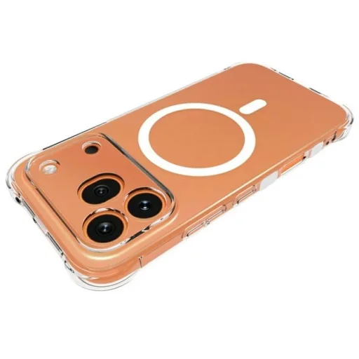 Honor 600 Pro 5G Global WANLONFENG priehľadné magnetické TPU puzdro na telefón, nárazuvzdorné v štyroch rohoch, s 2 kusmi ochranného tvrdeného skla na displej, puzdro - 6