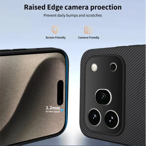Honor 600 Pro Global WANLONFENG séria TQ magnetické hybridné puzdro na telefón z PC + TPU so vzorom karbónových vlákien (čierne) - 3