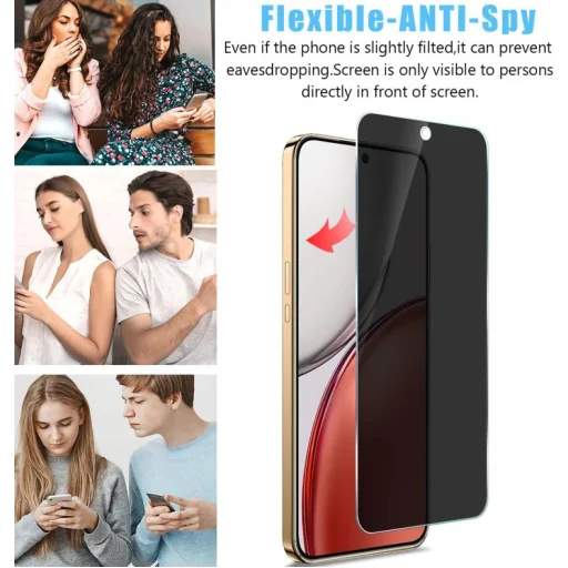 Honor 600 Pro teljes fedésű, adatvédelmi, privacy edzett üvegfólia - 6